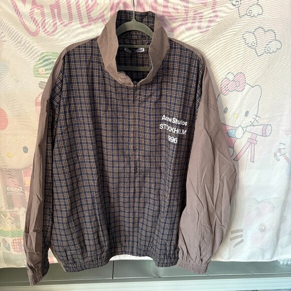 Acne Studios Other - Acne Studios Plaid Patchwork Stand Collar Jacket